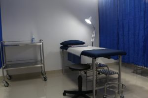 One of three examination tables in the Treatment area 
