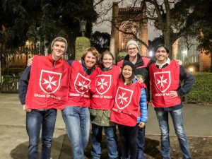 Coats distribution team in Victoria with our Hospitaller John Murphy